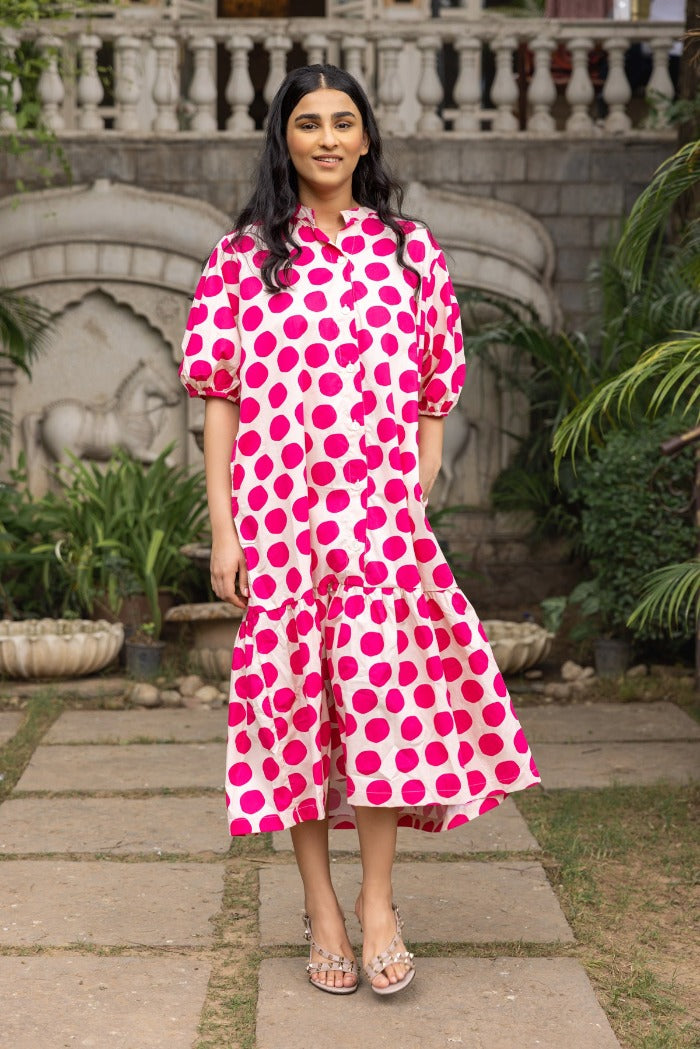 Strawberry Fields Forever (Printed Cotton Tiered Dress)