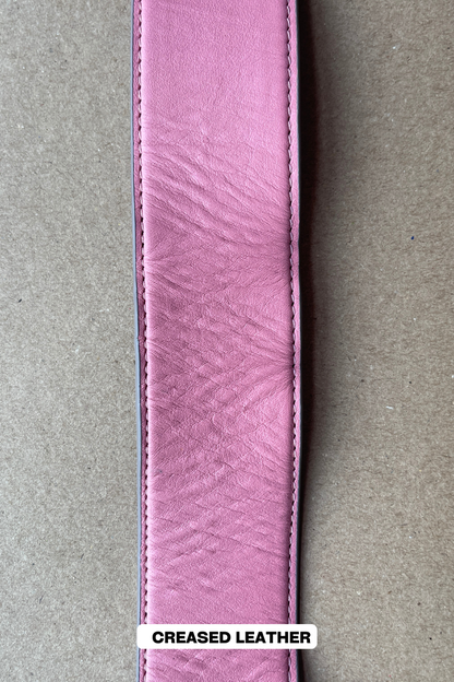 Wide Reversible Belt with Buckle (Pink/Grey)